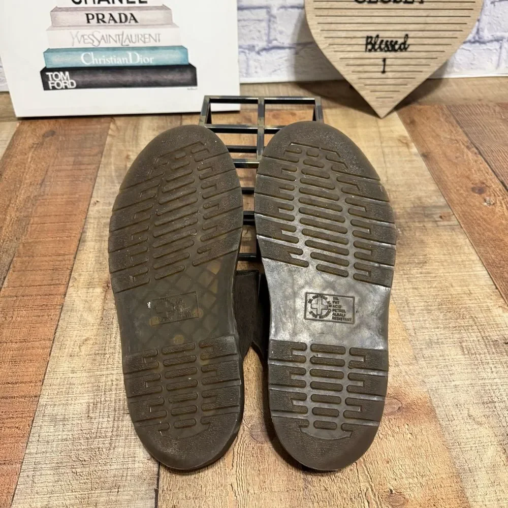 Vintage Dr. Martens Mens Cyprus Air Waves Leather Slide Sandals Size 14 Brown